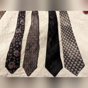 Set of 4 Men’s ties. All ties 100% polyester, made in U.S.A.